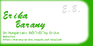 erika barany business card